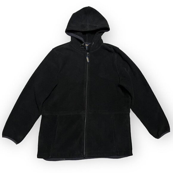 Woolrich Vintage Y2K FLEECE Full-Zip Outdoor Hooded Designer Jacket Womens Large - Picture 1 of 5